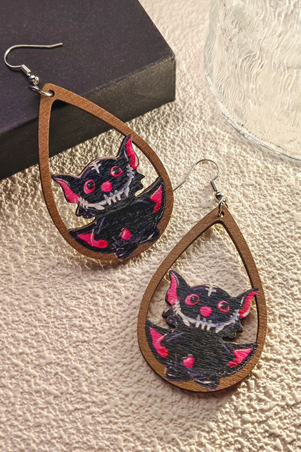 Halloween Horror and Fun Series Wooden Earrings-consonak