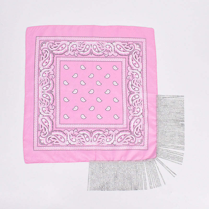 British Retro Diamond Tassel Square Scarf | Consonak