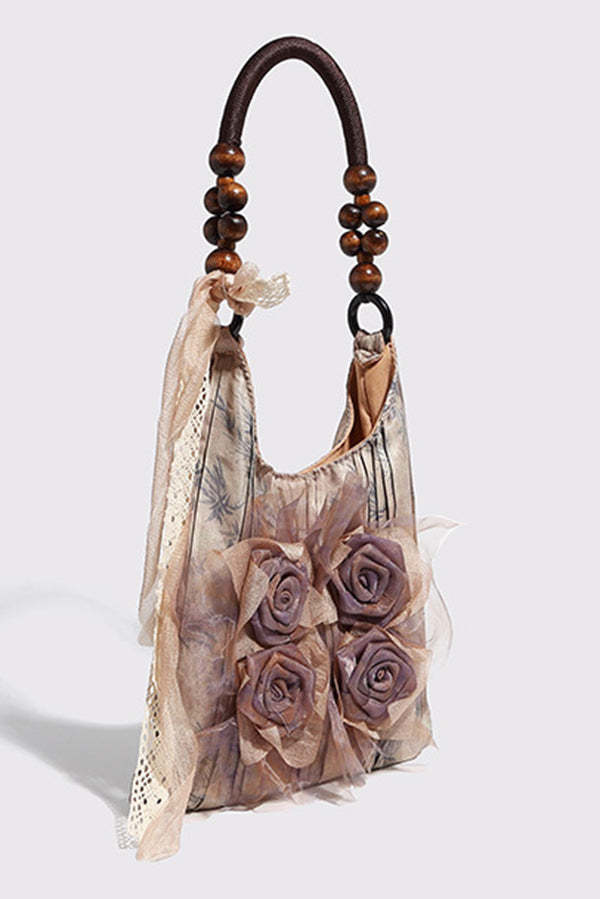Fashion Tie-dye Rose Flower Shoulder Bag-consonak