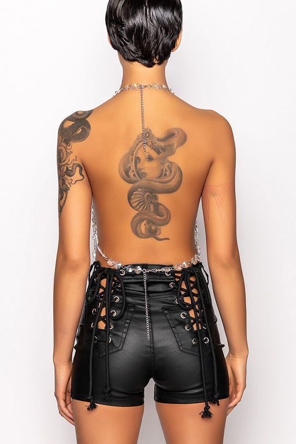 Sexy Hollow Shiny Crystal Pendant Vest | Consonak