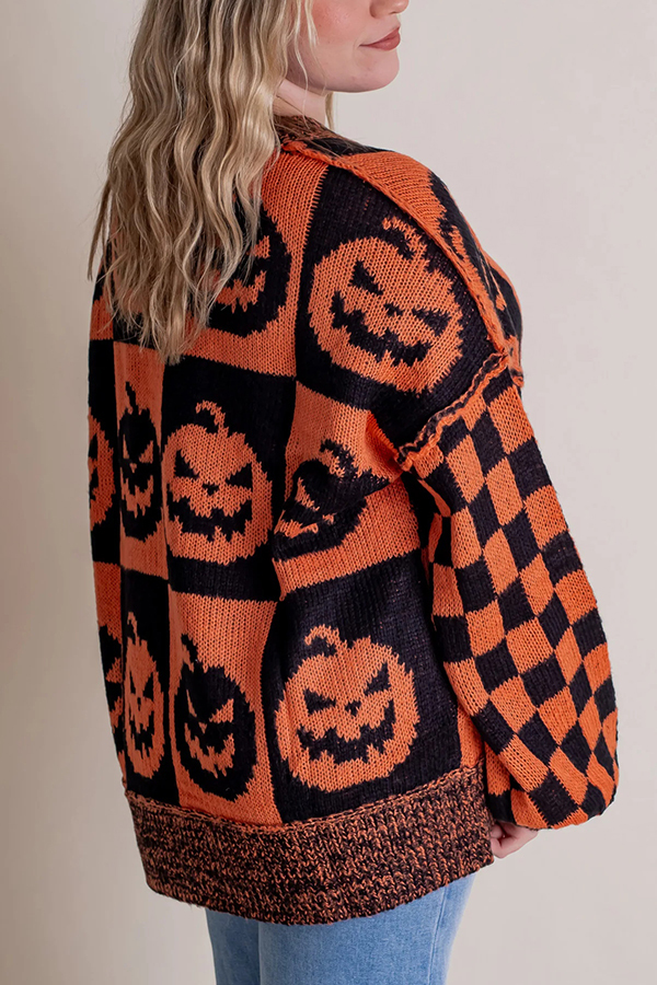 Halloween Casual Loose Crew Neck Sweater-consonak