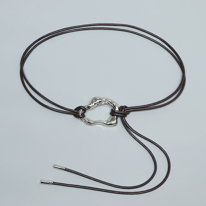 Simple and Versatile Leather Waist Rope-consonak