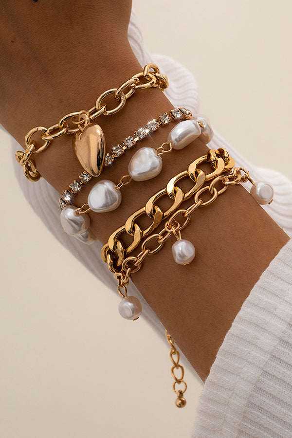 Special Shaped Imitation Pearl Vintage Baroque Bracelet-consonak