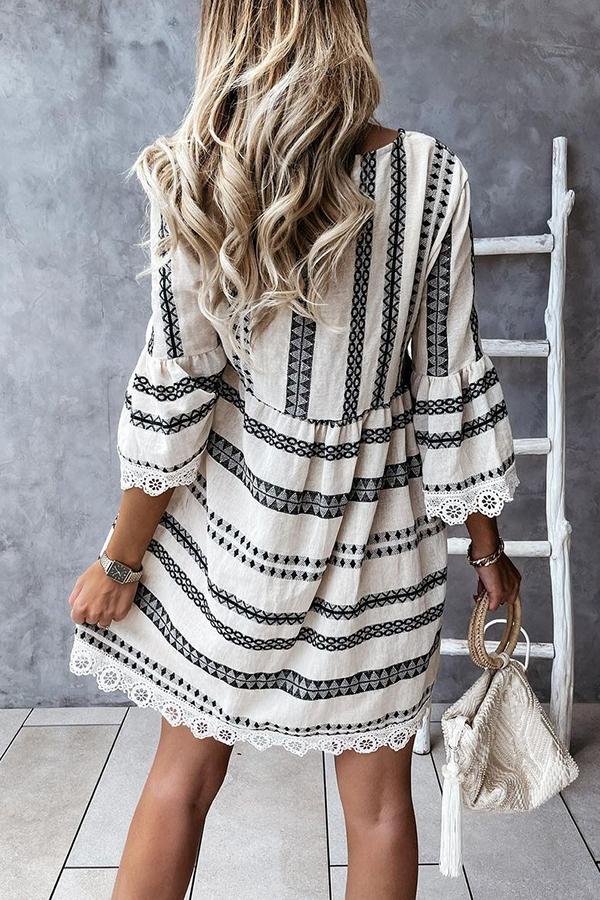 An Exotic Escape Lace Mini Dress-consonak