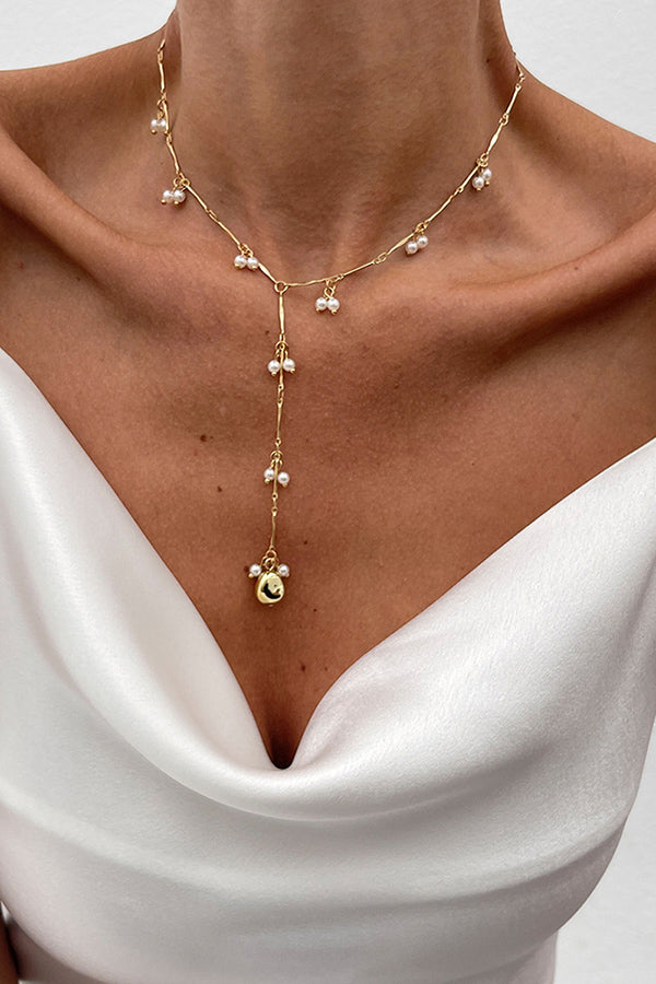 French Elegant Pearl Beaded Necklace-consonak