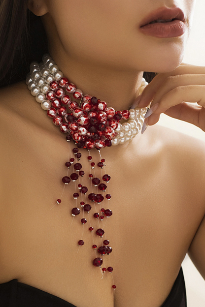 Gothic Blood Drop Tassel Halloween Personalized Necklace-consonak