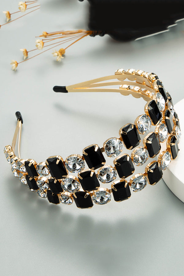 Personalized Three-row Diamond-studded Fashion Headband-consonak