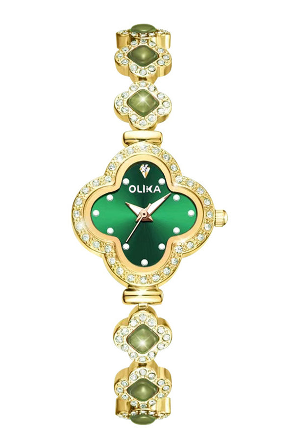 Fashion Four Leaf Clover Chalcedony Jewelry Quartz Watch | Consonak