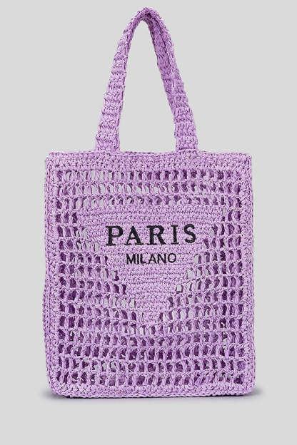 Letter Hollow Woven Beach Bag-consonak