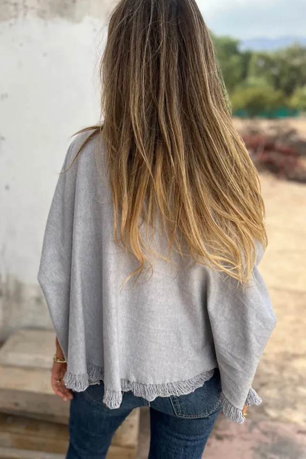 Solid Color Loose Long Sleeve Lace Knitted Sweater-consonak