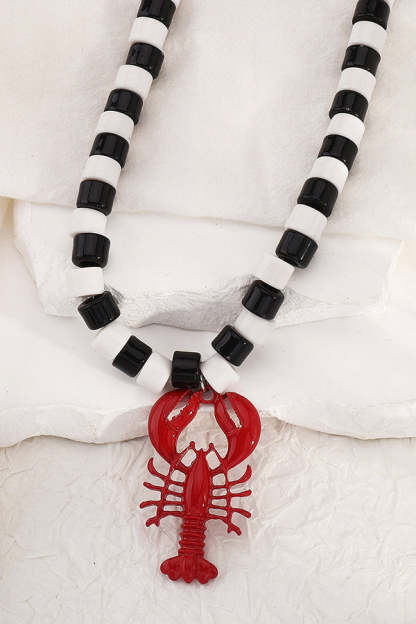 Fashion Lobster Holiday Earrings and Necklace-consonak