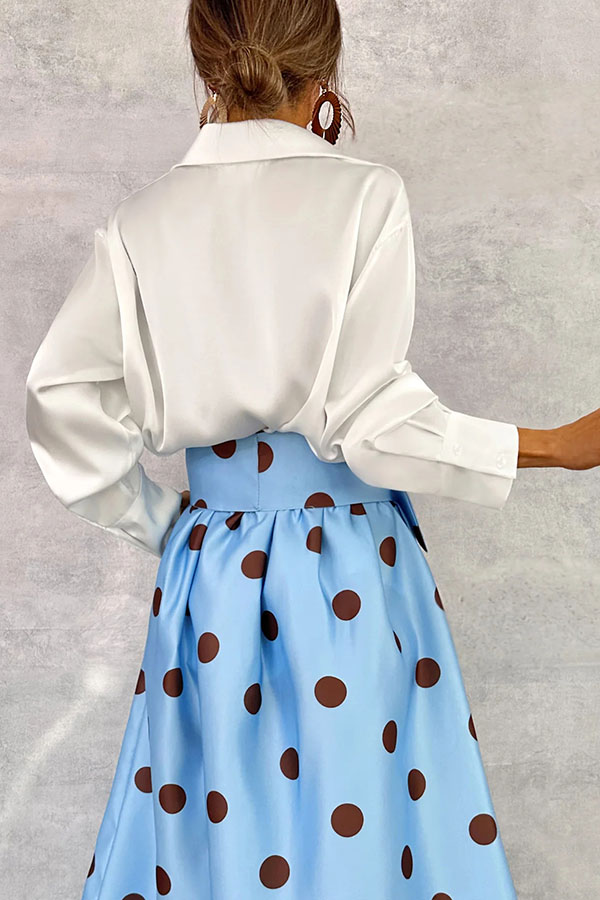 Moonlight Elegance Satin Button Up Long Sleeve Relaxed Blouse-consonak