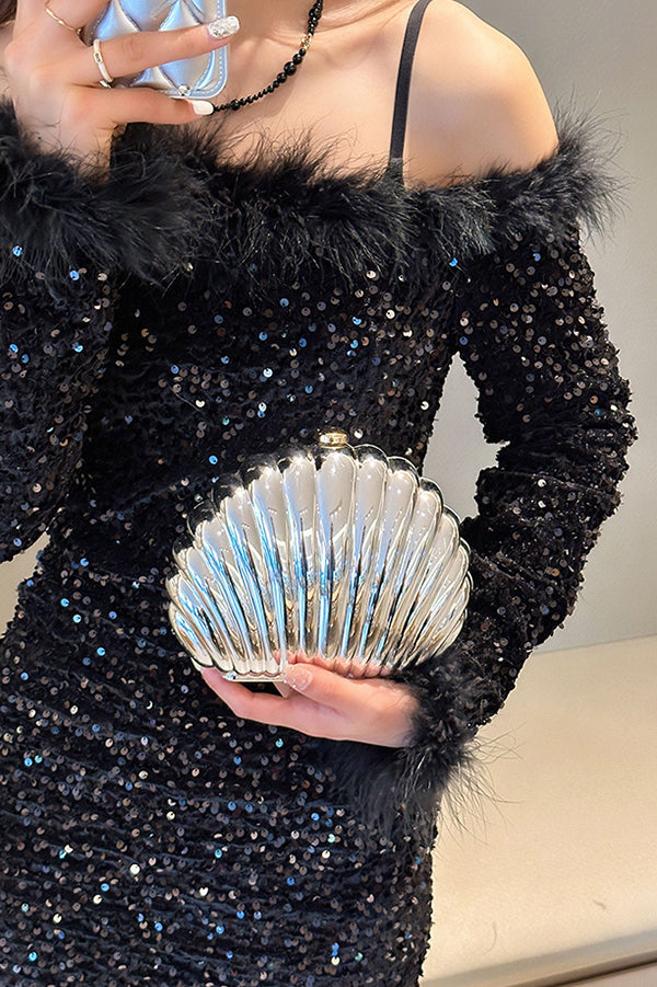 Fashionable and Elegant Chain Lock Shell Bag-consonak