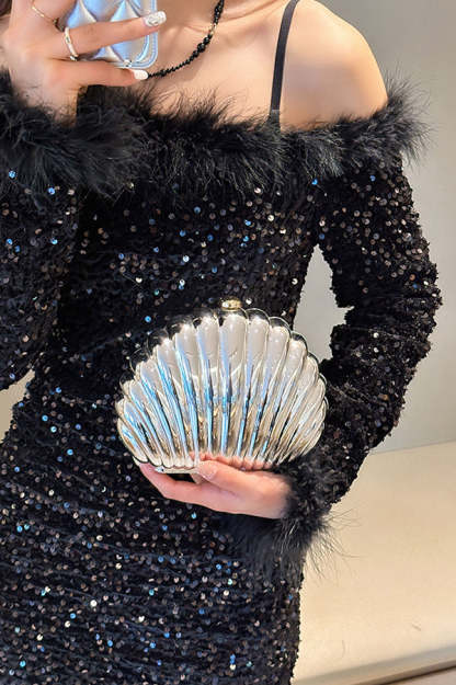 Fashionable and Elegant Chain Lock Shell Bag-consonak