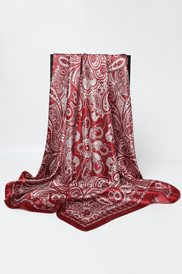Unique Printed Retro Square Silk Scarf-consonak