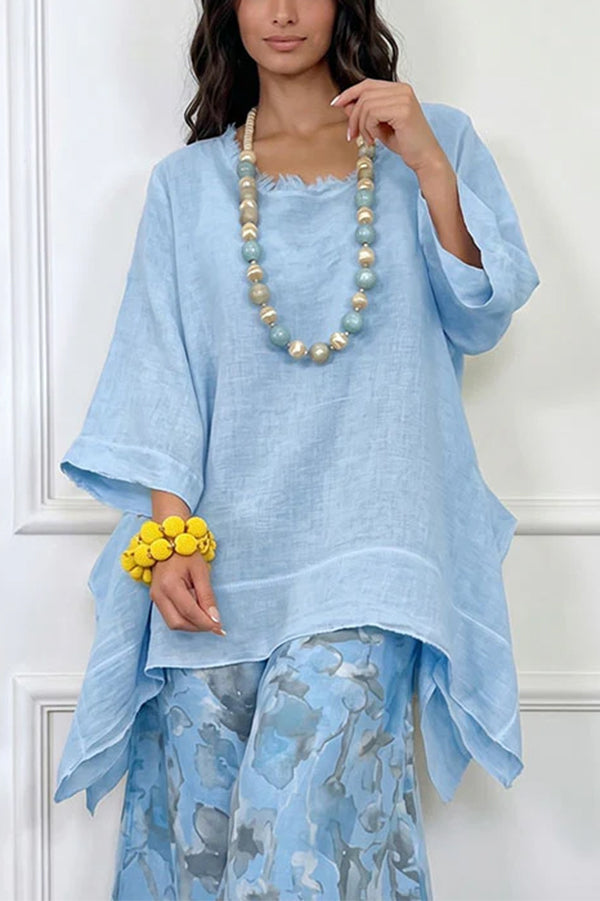 Sienna Asymmetric Linen-Look Resort Set in Sunshine Yellow-Consonak