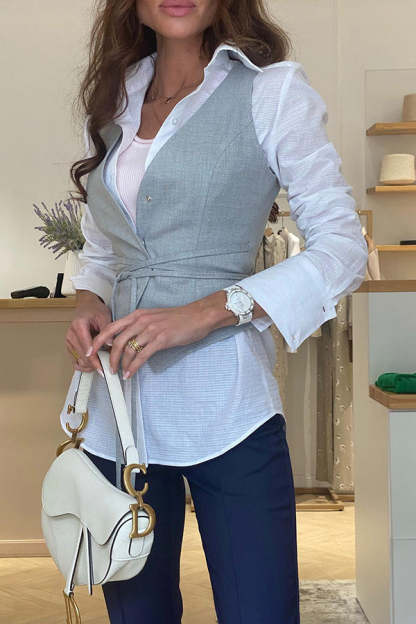 Gentleman or Lady Style Button Up Waist Strap Vest-consonak