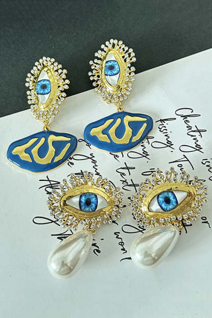 Fashionable Evil Eye Diamond Earrings-consonak