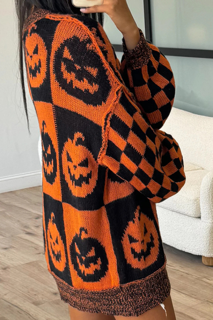 Halloween Casual Loose Crew Neck Sweater-consonak