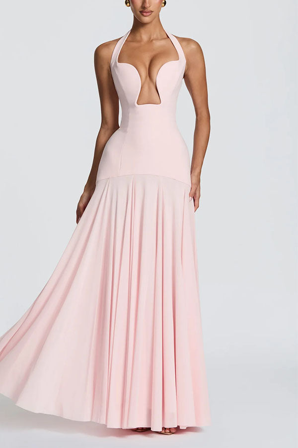 Seraphina Deep V Maxi Dress-Consonak