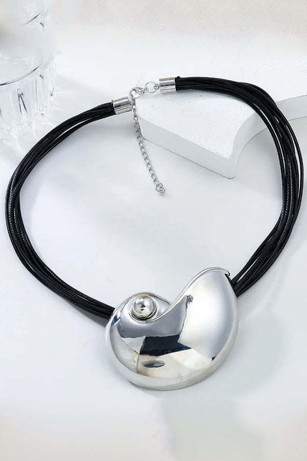Fashionable Marine Style Shiny Conch Pendant Necklace and Earrings-consonak
