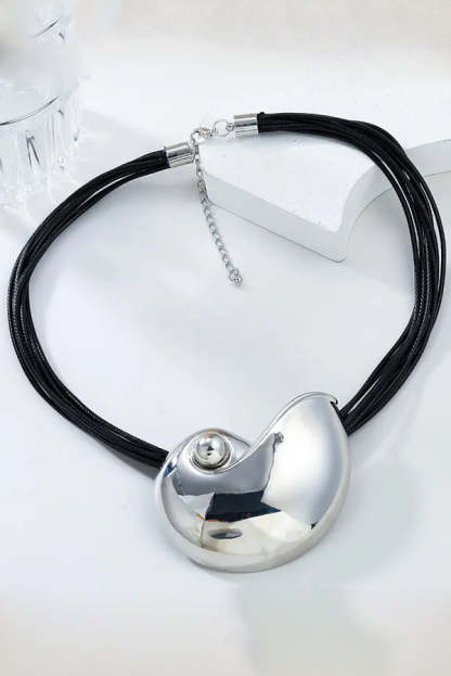 Fashionable Marine Style Shiny Conch Pendant Necklace and Earrings-consonak