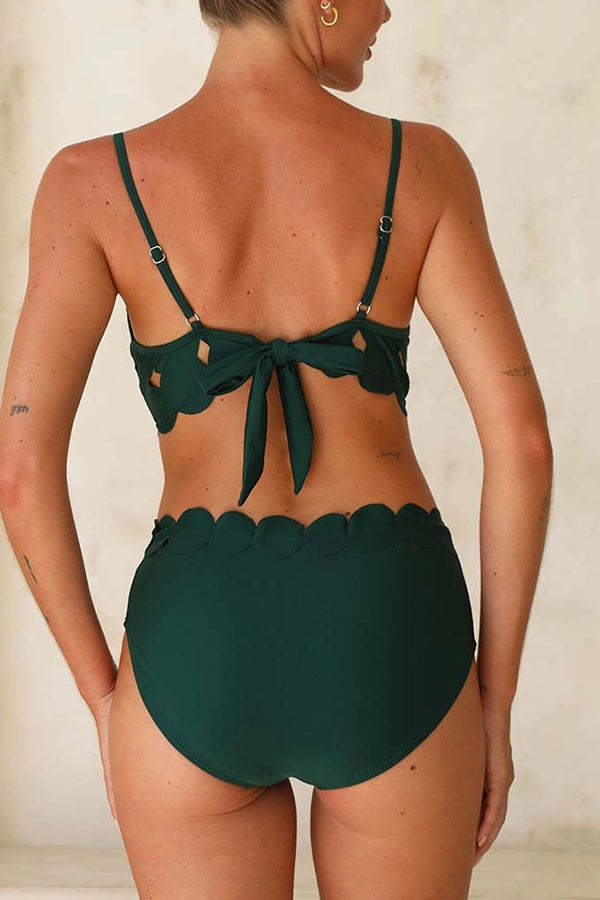 Sexy Sling Cutout High-waisted Stretch Bikini Swimsuit-consonak