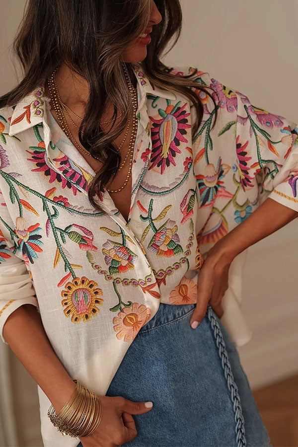 Wanderlust Floral Print Casual Shirt-Consonak