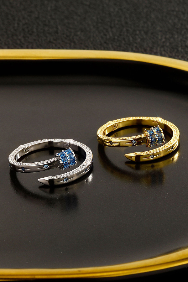 Exquisite Zircon Unique Shape Open Ring