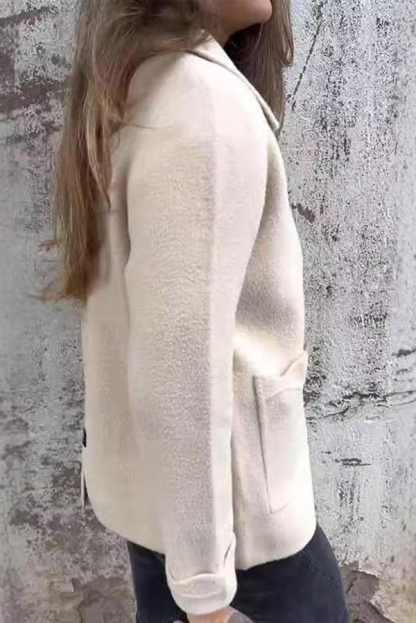 Solid Color Lapel Zipper Pocket Casual Jacket-consonak