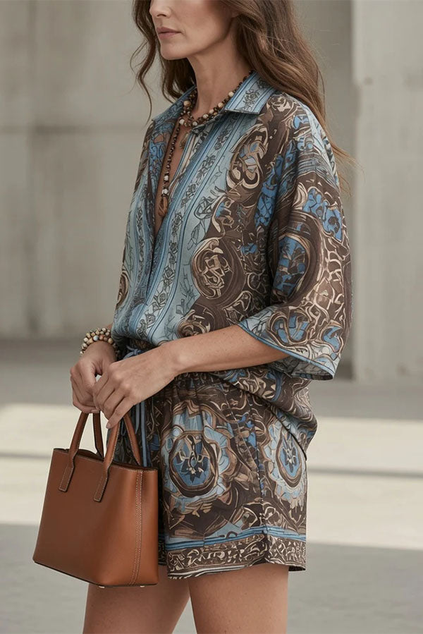 Vintage-Inspired Baroque Print Matching Set-Consonak