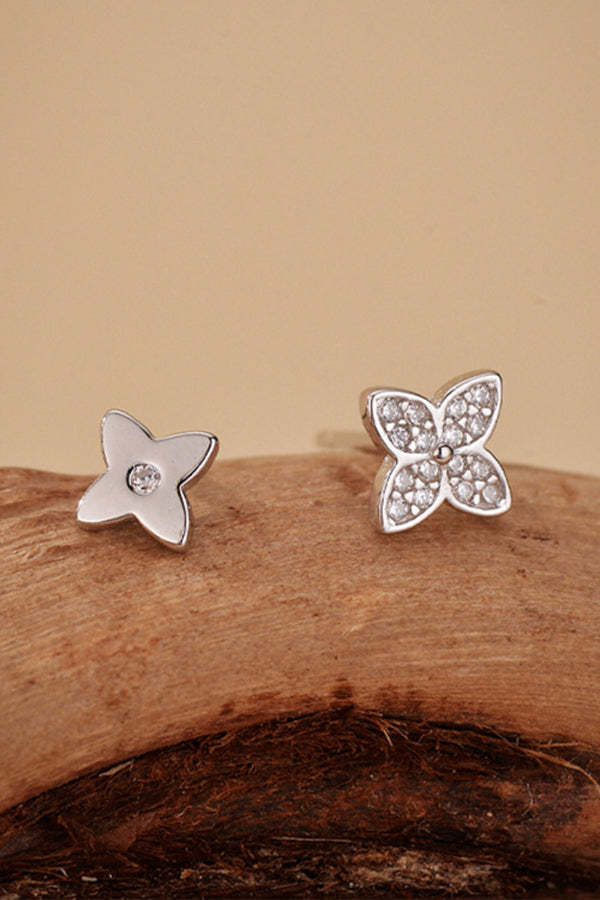Fashionable Diamond Four-leaf Clover Earrings-consonak