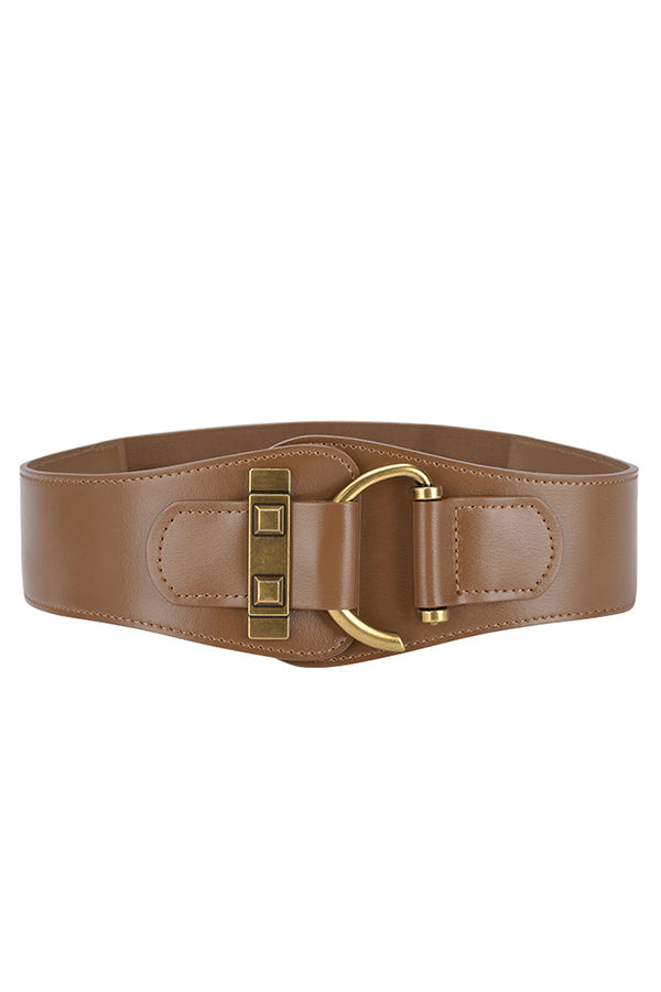 Retro Style Waist-hugging Wide Leather Belt-consonak
