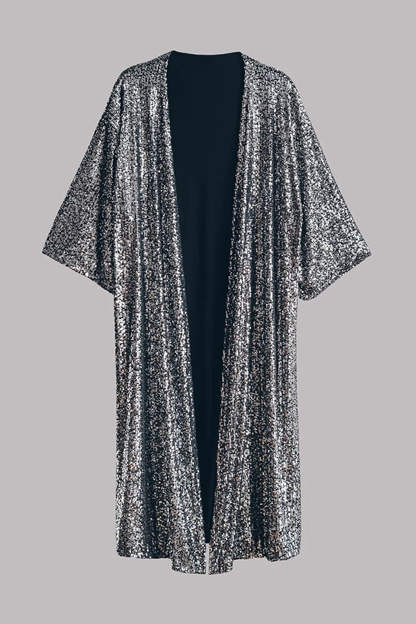 Disco Glamour Sequin Bell Sleeve Kimono-consonak