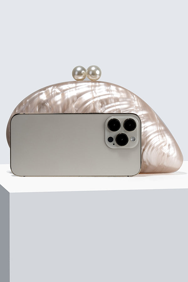Elegant Shaped Shell Acrylic Evening Clutch-consonak