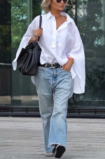 Vintage and Chic Denim Mid Rise Pocket Washed Hem Wide Leg Jeans-consonak