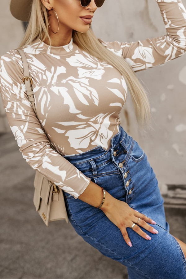 Unique Printed Slim Fit Long Sleeve Base Layer Top-consonak