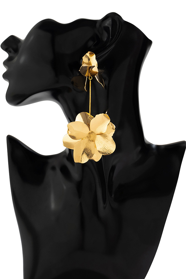 Dopamine Flower Retro Fashion Metal Stud Earrings-consonak