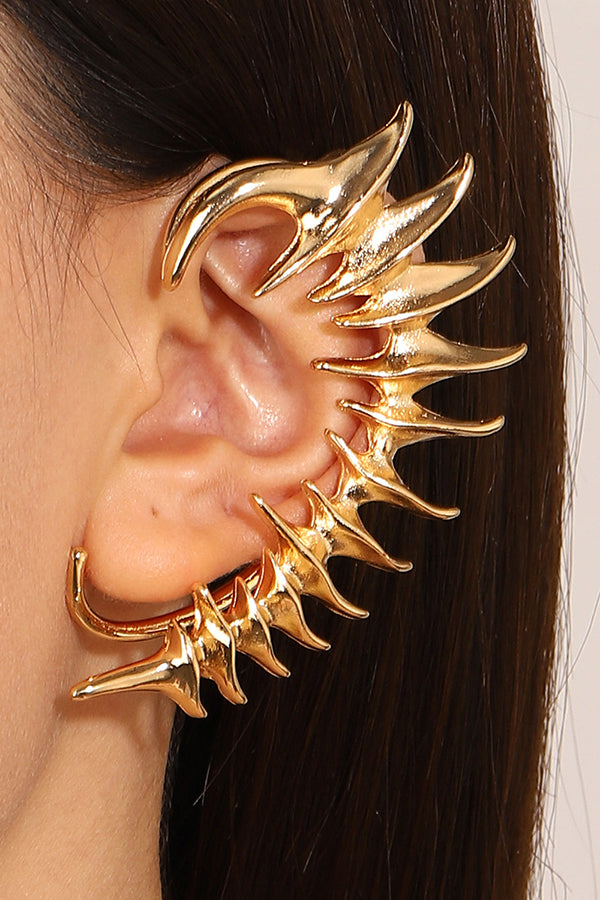 Thorn Spine Skeleton Mechanical Wind Earhook | Consonak