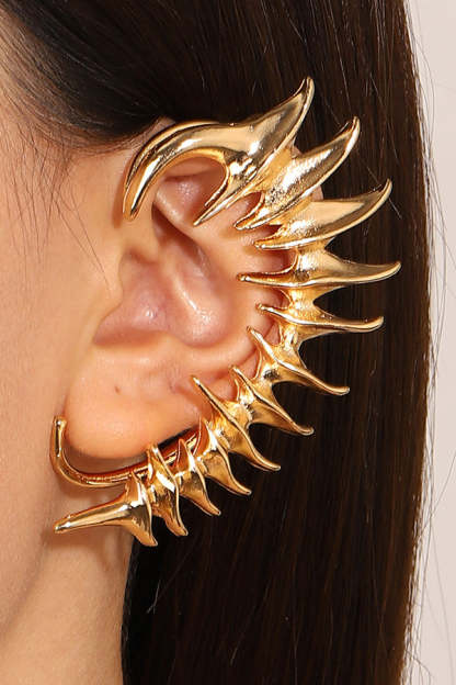 Thorn Spine Skeleton Mechanical Wind Earhook-consonak