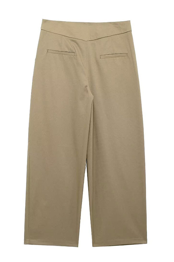 Classic Charm Mid-rise Pocketed Loose Cropped Pants-consonak