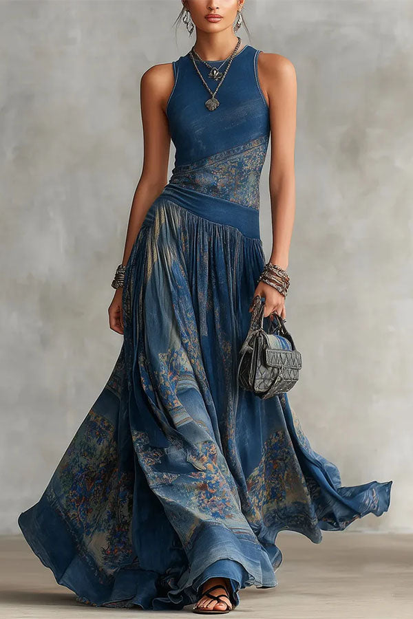 Maya Bohemian Asymmetric Drop-Waist Dress-Consonak