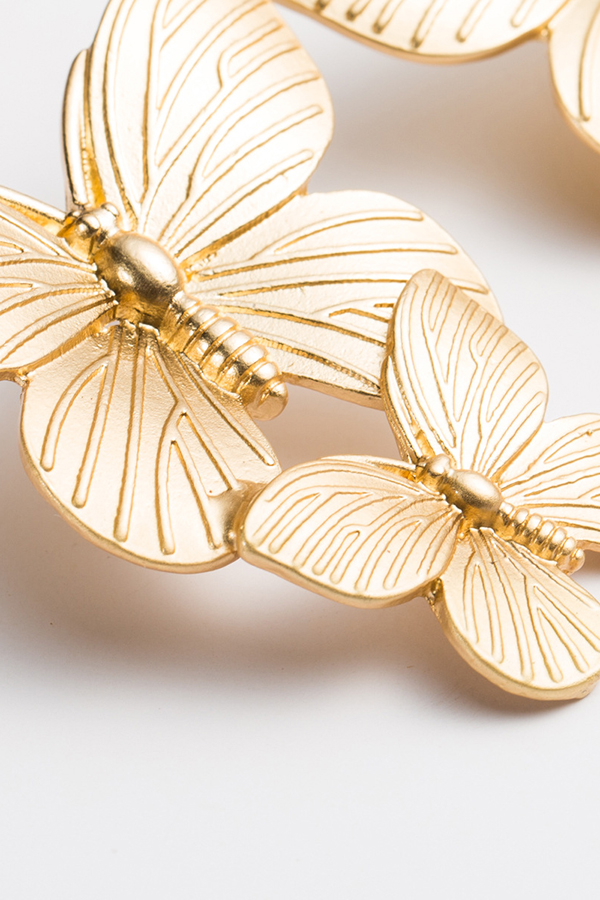 Metallic Two Butterfly Earrings-consonak