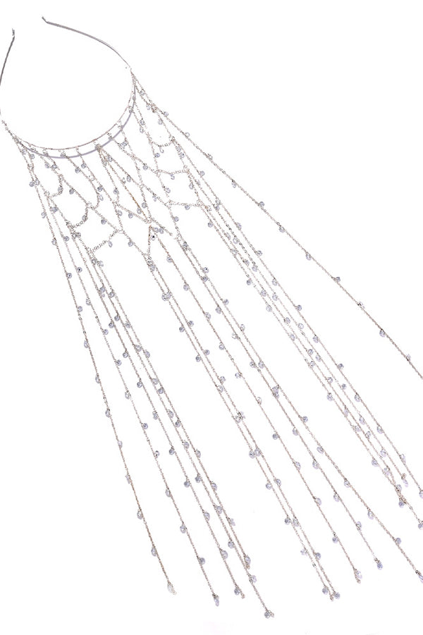 Light Luxury Rhinestone Tassel Headband | Consonak