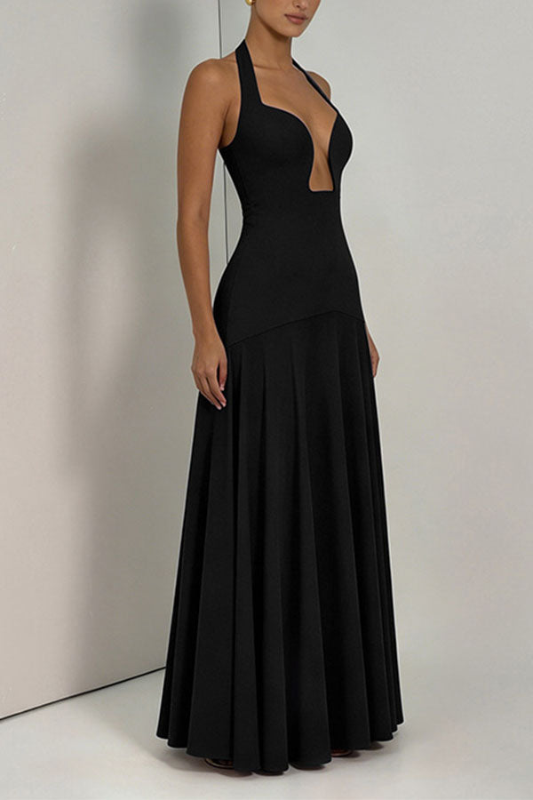 Seraphina Deep V Maxi Dress-Consonak