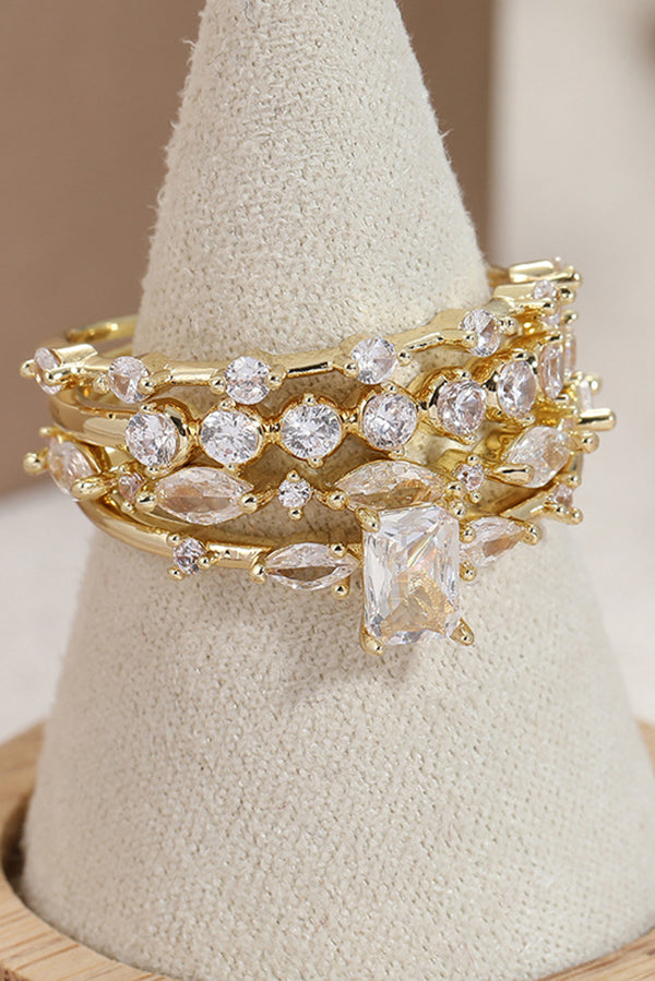 Delicate and Elegant Sparkling Zircon Ring-consonak