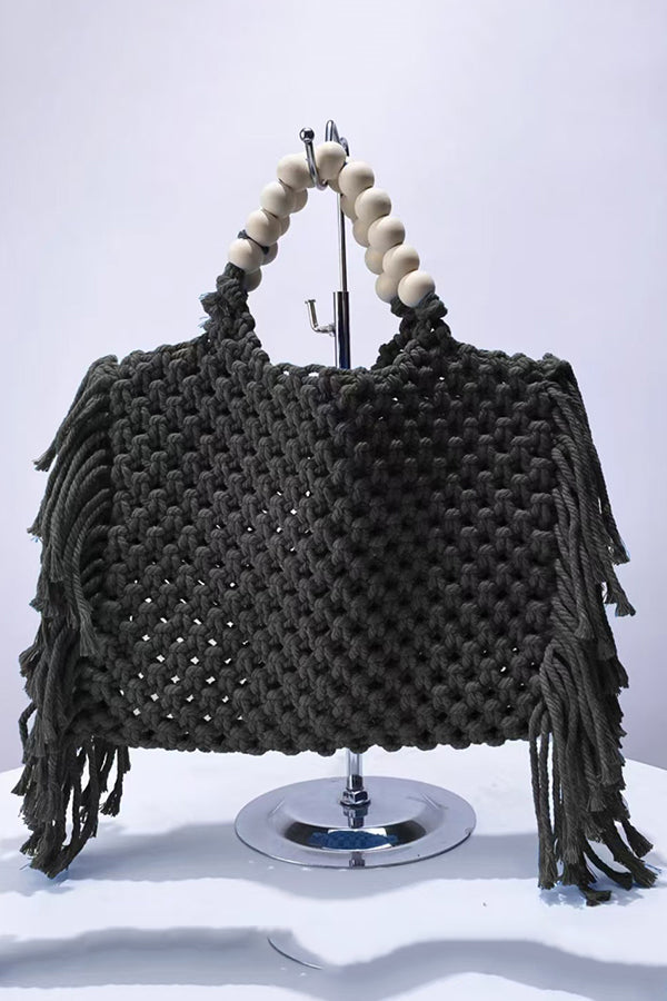 Fashion Woven Open Tassel Tote-consonak