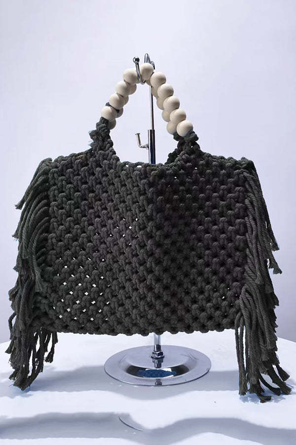 Fashion Woven Open Tassel Tote-consonak