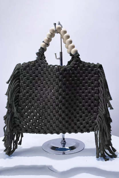 Fashion Woven Open Tassel Tote-consonak