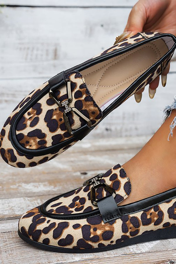 Casual Summer Canvas Flats with Metal Buckle-Consonak